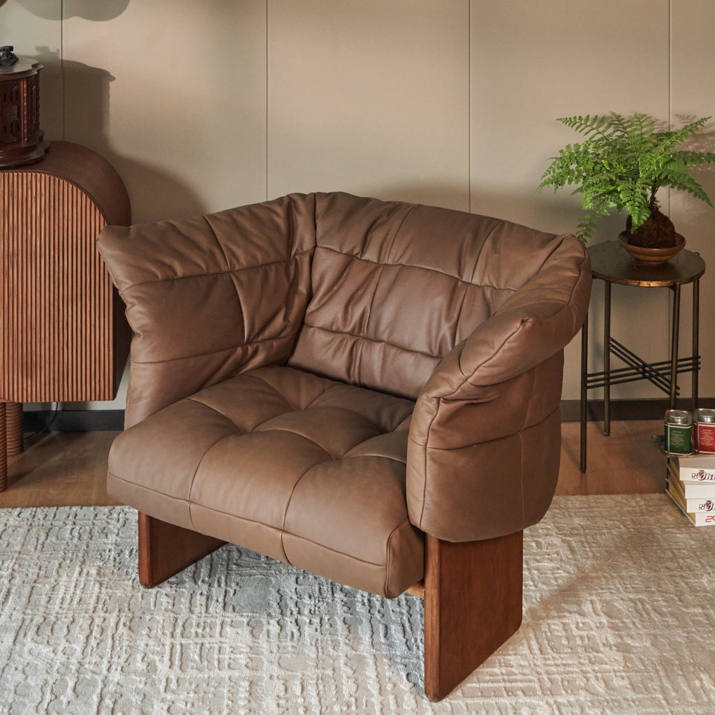 Quilted Leather "Marshmallow" Lounge Chair