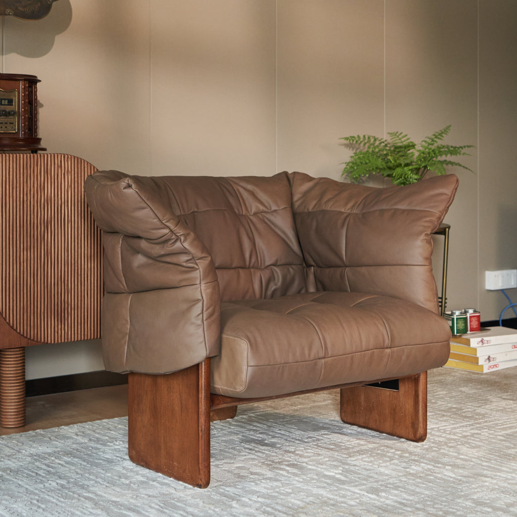 Quilted Leather "Marshmallow" Lounge Chair