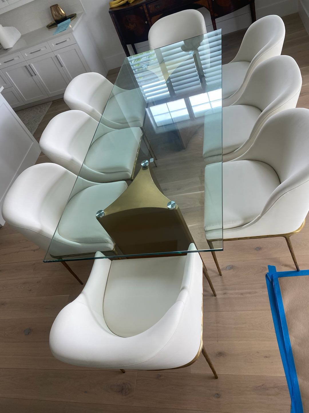 Hand-Forged Metal Slope Fabric Dining Armchair